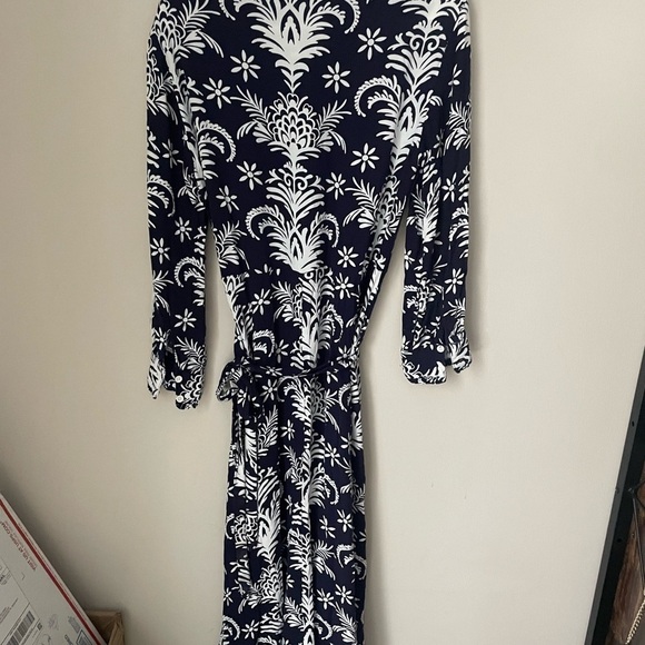 Zara Blue and White Floral Maxi Dress with Long Sleeves Size Small - Picture 8 of 9